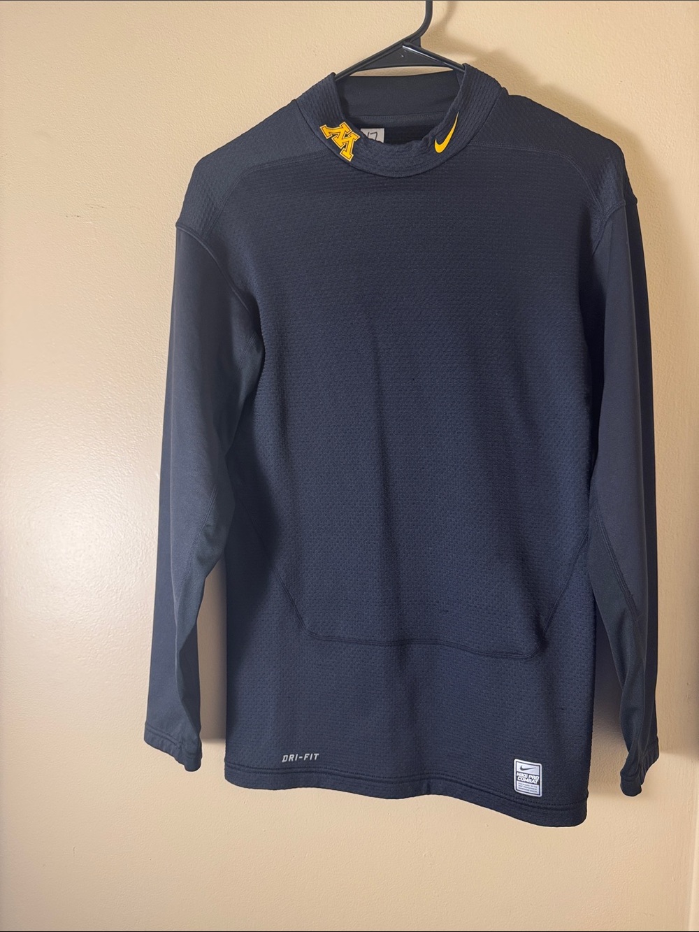 Nike Men’s Black Long-Sleeve Dri-FIT Training Top with Yellow Accents